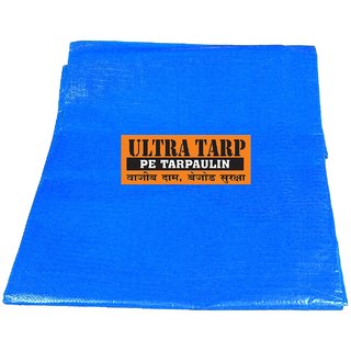 Buy 200 GSM Blue (12 ft X 15 ft) UltraTarp PE Tarpaulin Pure Virgin UV ...