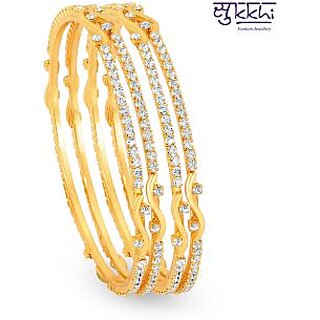 Sukkhi Gold Plated Silver  Golden Brass  Copper Bangles For Women