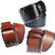 Sunshopping mix of Leatherite black and brown needle pin point buckle combo belt (Pack of three)