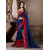 Designer Saree Navy Blue Embroidered Georgette Saree With Blouse