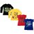 Indistar Girls 2 Cotton Full Sleeves and 2 Half Sleeves Printed T-Shirt (Pack of 4)_Black::Yellow::Red::Blue_Size: 6-7 Year