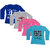 Indiweaves Girls Cotton Full Sleeve Printed T-shirt Pack Of 4multicolor