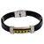 Men Style Simple Design Bikers Sport Wristband Black, Silver and Gold Stainless Steel and Silicone Bracelet For Men and Boys