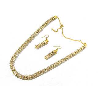Golden white Stone Ajger necklace set Golden white Stone Ajger necklace set