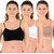 Chileelife Non-Padded Sports Bra Combo (Black, White, Grey, Pack Of 3)