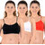 ChileeLife Non-Padded Sports Bra Combo (Black, White, Red, Pack of 3)