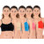 Chileelife Non-Padded Sports Bra Combo (Black, Beige, Blue, Blue, Red, Pack Of 5)