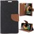 Mercury Fancy Wallet Dairy Flip Case Cover For Motorola Moto G4 Plus Brown  Black + Tempered Glass By Mobimon