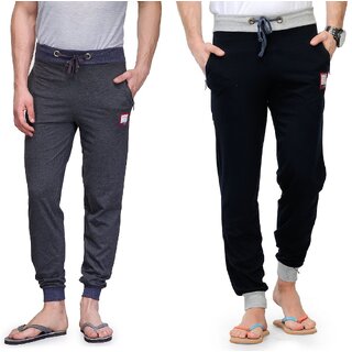 FeelBlue Men's Cotton Track Pant (Pack of 2) (DeepGrey and GBlack)