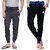 FeelBlue Men's Cotton Track Pant (Pack of 2) (Dark Grey Royal Black)