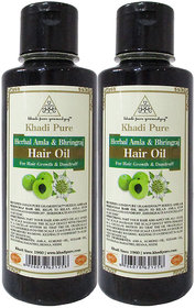 Khadi Pure Herbal Amla Bhringraj Hair Oil - 210ml (Set of 2)