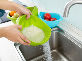 Kudos Plastic Clean fresh Rice Machine Vegetables basin wash rice sieve washer fruit bowl basket household kitchen good cookin