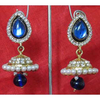                       Dark Blue drop wonderful tilak  jumka earring                                              