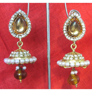                       Yellow drop wonderful tilak jumka earring                                              