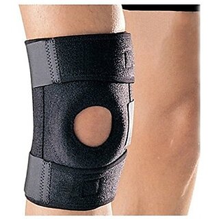 Options Elastic Grip Knee Support (Free Size, Black)