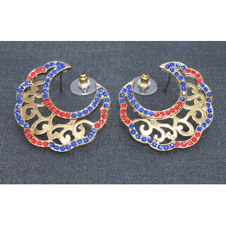                       Simple blue and red stone earring                                              