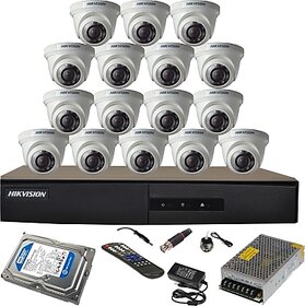 Hikvision 7216-HGHI-E1 16 DVR 16 HD Dome Cameras + 1 TB HDD Total KIT