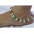 Multi color double line kundan anklet