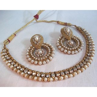 Golden Pearl Necklace Set with Free Kaan Ear Cuff