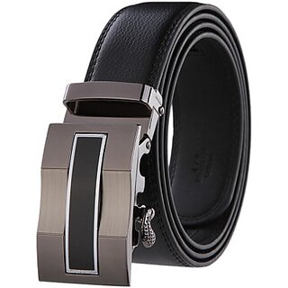 Men Black Genuine Leather Belt(black-mb-07)