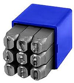 Number punch set of 9 pcs in 3 mm