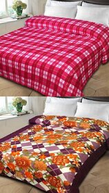 HDECORE Set of 2 double bed blanket01prnt01chk