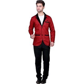 Solid Single Breasted Party Mens Blazer