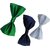 Wholesome Deal Green white And Navy Blue Colour Neck Bow Tie (Pack of Three)