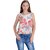 Westchic womens White with Red Flower Print TOP