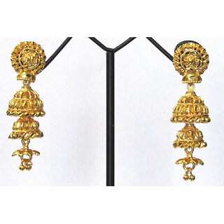 Golden Round Double Jhumka Earring