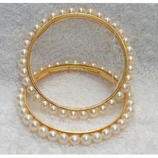                      Pearl Golden Bangles set of 2                                              