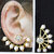White Pearl Flower Stone Ear - Cuff Earring