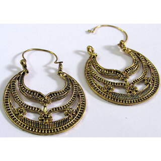                       Golden copper flower earring                                              