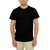 Mens Fashion Plain Cotton round nack T-shirt (Black)