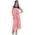 Westchic Womens Pink  Black Georgette Long Dress