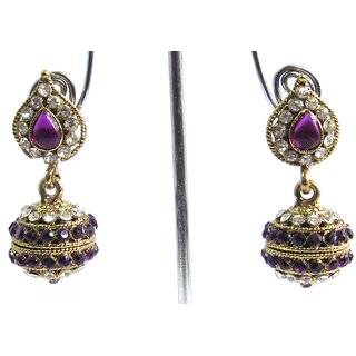 Purple Tilak stone gota earringsmc001 Purple Tilak stone gota earringsmc001