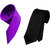 Wholesome Deal Purple And Black Colour Microfiber Narrow Tie (Pack of Two)