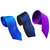 Wholesome Deal Purple Royal Blue And Navy Blue Colour Microfiber Narrow Tie (Pack of Three)