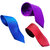 Wholesome Deal Red Purple And Royal Blue Colour Microfiber Narrow Tie (Pack of Three)