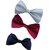 Wholesome Deal Navy Blue Maroon And White Colour Neck Bow Tie (Pack of Three)