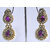 Purple stone pearl jhumka earring