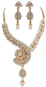 Fashion Gold Plated Imitation Necklace Set with Earrings