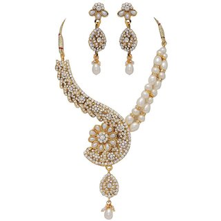 Fashion Gold Plated Imitation Necklace Set with Earrings