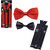 Ws deal unisex red and black stretchable suspender with bow combo