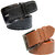Ws deal non Leatherite black and brown needle pin point buckle formal belt pack of two combo (free size 28 to 40)