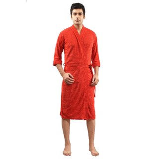 Imported Cotton Bathrobe (Red)- Full