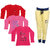 IndiWeaves Girls Combo Pack 4 (Pack of 3 Full Sleeves T-Shirts and 1 Lowers/Track Pant )_Red::Pink::Red::Yellow_Size:-6-7 Years