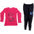 IndiWeaves Girls Combo Pack 2 (Pack of 1 Full Sleeves T-Shirts and 1 Lowers/Track Pant )_Red::Black_Size:-6-7 Years