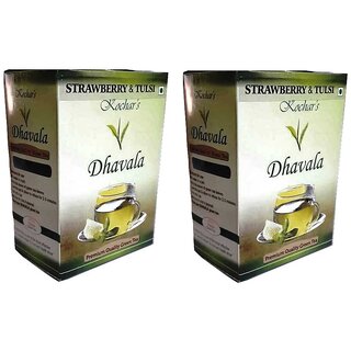                       Dhavala green Tea 200 Gms with Natural Tulsi & Strawberry-set of 2                                              
