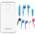 Soft Transparent Back Cover and Noise Cancellation Earphones with Mic for Micromax Bolt Q370
